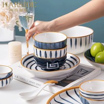  HARSIDE Japanese ceramic rice bowl soup bowl creative personality household single large noodle bowl salad bowl free match