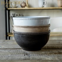  HARSIDE ceramic tableware bowl household simple hand-painted American retro old soup bowl personality dish bowl