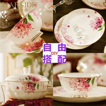 HARSIDE Jingdezhen Bone China Porcelain Cutlery Dish Dishes Bowl tray Single items Home Chinese Western Dining Bull Platoon Tray Free Mix