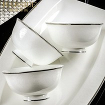  HARSIDE Jingdezhen bone china meal set Household bowls and dishes Single product silver autumn loose parts free collocation