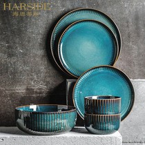  HARSIDE household personality bowl creative Western dishes Nordic style household net celebrity new tableware steak plate