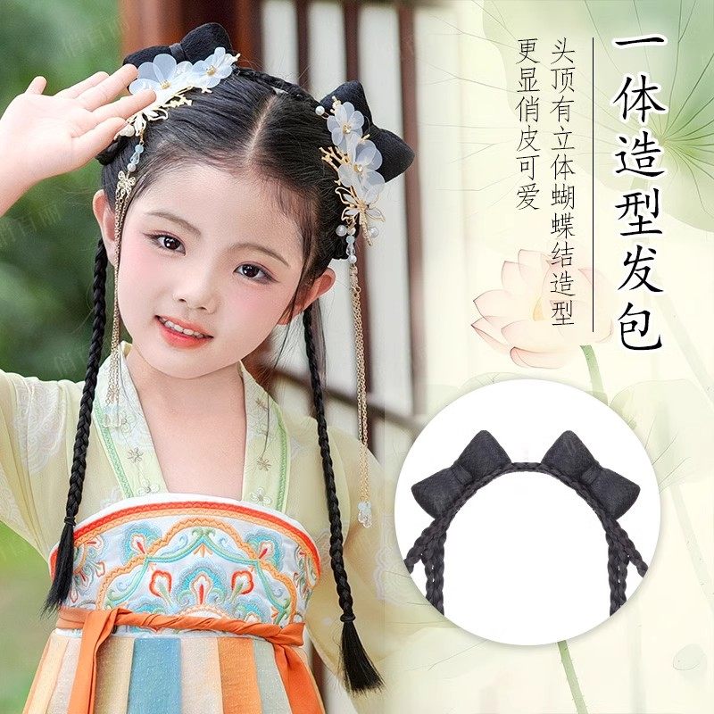 汉服头饰大揭秘:懒人发箍+假发一体,古风造型轻松搞定!-发包-淘宝百科网