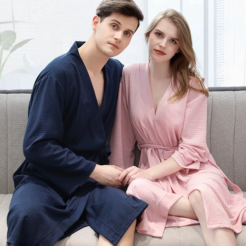 Летний тонкий длинный сексуальный банный халат для влюбленных, быстросохнущая пижама, средней длины
