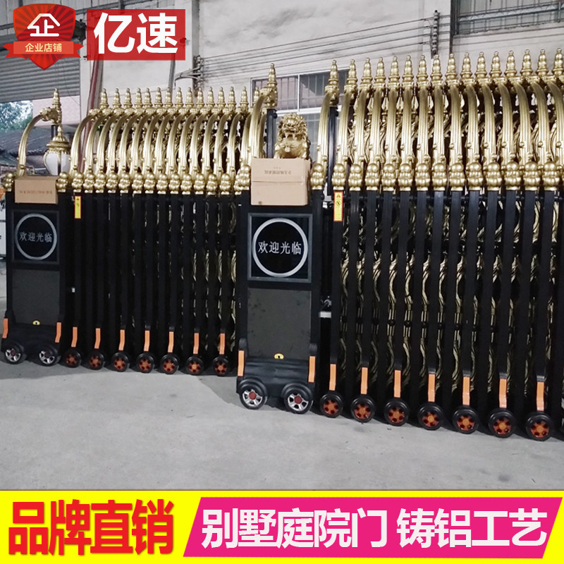 Factory direct sales telescopic door electric door folio yard Rural European retro courtyard door Rural villa household