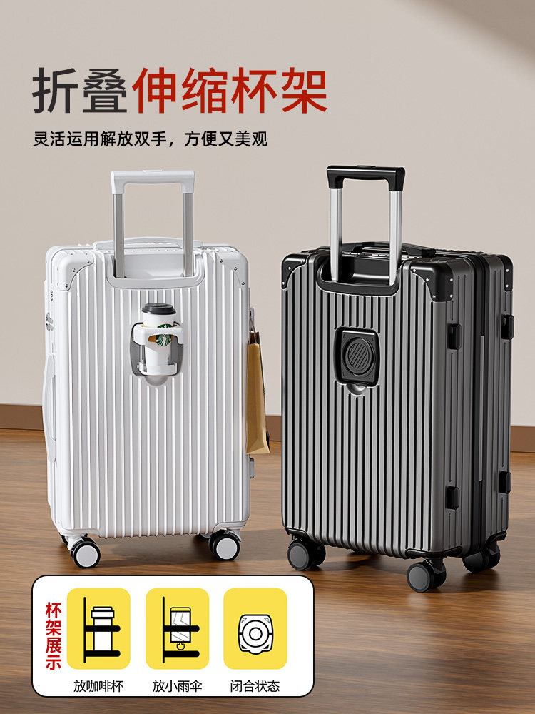 2025 New Model Suitcase for Men and Women, 20-Inch, 24-Inch Trolley Travel Password Lock Leather Suitcase, 28-Inch Large Capacity, Sturdy and Durable