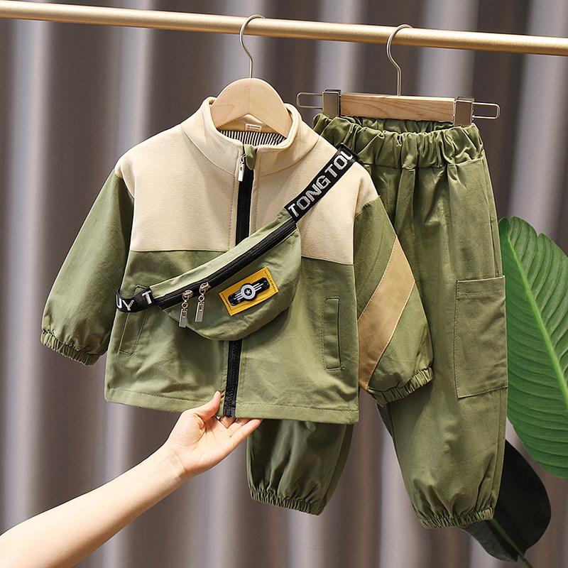 Boy's spring and autumn clothes suit Children's foreign pie 2 Two 3 years old Children suit Male Baby Spring loaded with handsome boy clothes