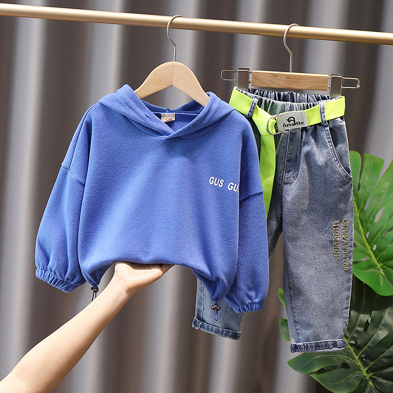 Male baby Spring and autumn Lianhood Sports shirt boy autumn clothes 3-year-old boy autumn clothes clothes 2021 New wave