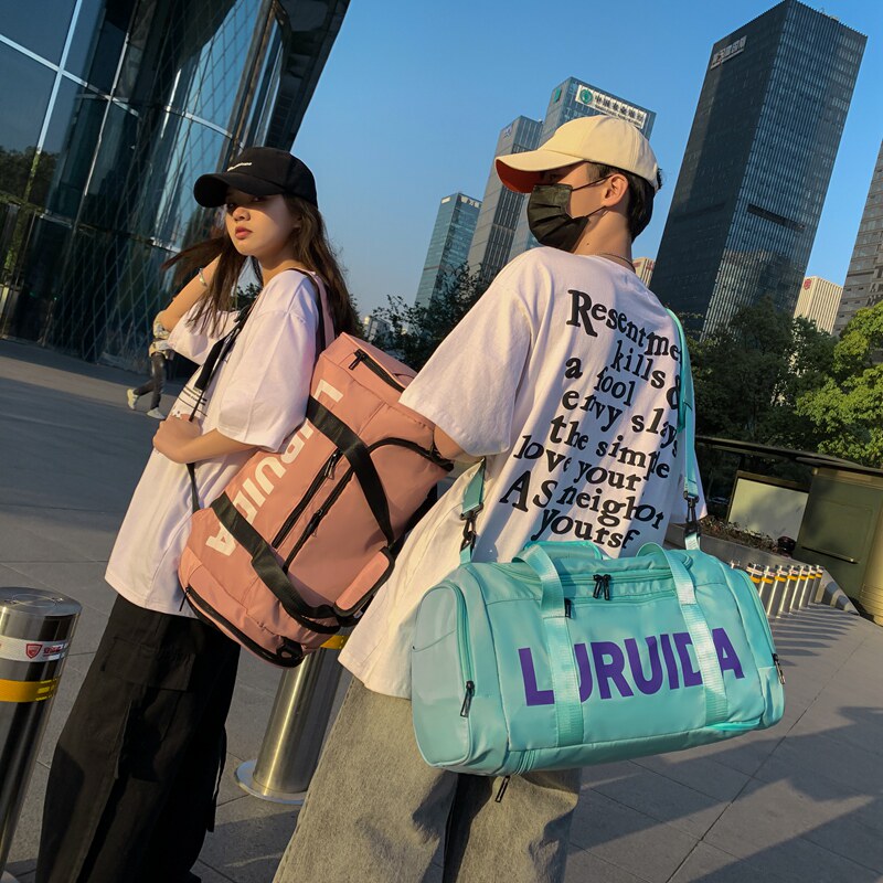 Large Capacity Travel Bag Men's Luggage Shoulder Bag Single Shoulder Handbag Working Super Double Shoulder Bag Dry Wet Separation Fitness Bag