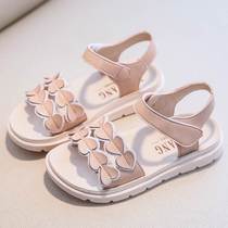 Purple 4 Summer 5 leather childrens shoes soft soles 6 girls 9 primary school shoes 10 years old Princess flat sandals girls