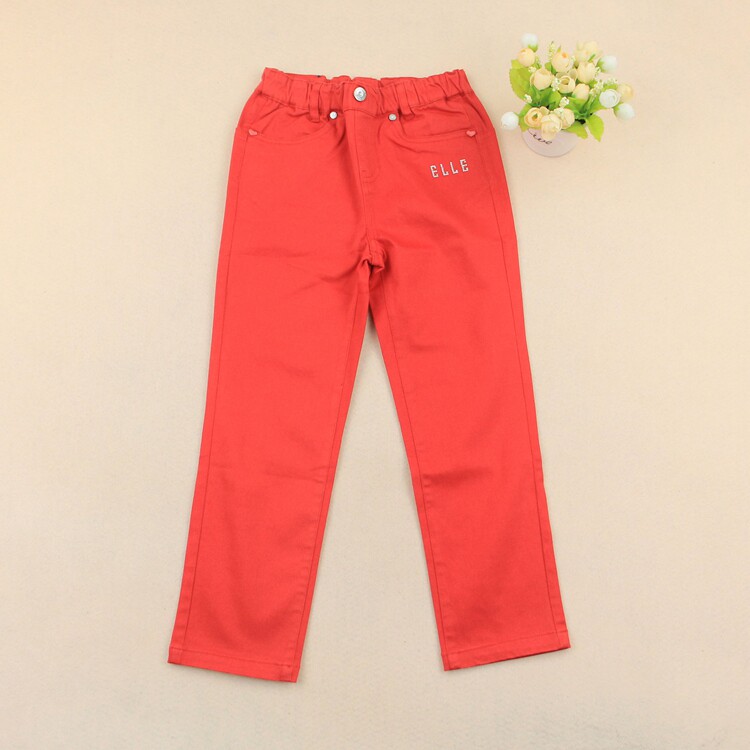 Break code clearance ELLE counter children's clothing female middle-aged children Korean version of fashion plain woven trousers 50417