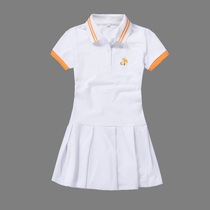 2021 summer new girls POLO shirt short sleeve cotton foreign style baby girl dress dress princess dress white
