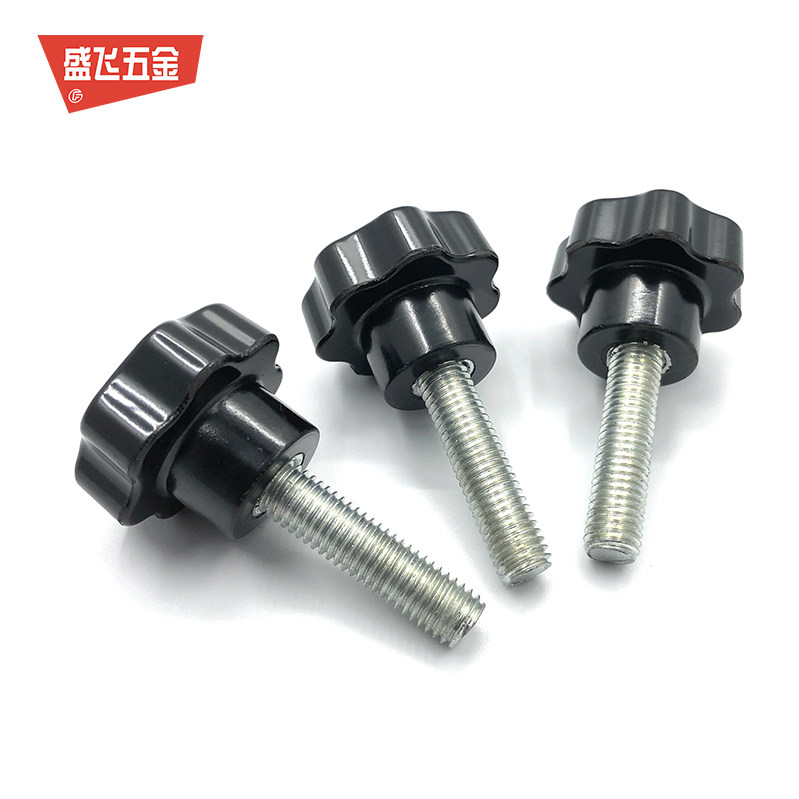 Plum Blossom Type Handle Screw Star-shaped Handle Mask Machine Plastic Seven-star Knob Gum Wood Hand Screwing Lengthened Bolt M12