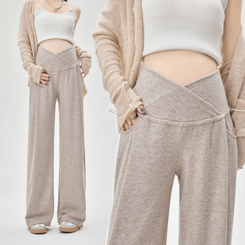 Maternity Pants, Wide-Leg Pants, Low-Waisted, Spring Style, Thin for Spring and Summer, Do Not Tighten the Belly, Do Not Slip Down, Suitable for Early and Late Pregnancy, Spring Wear