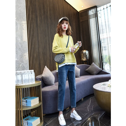 Штаны, осенние весенние летние модные тонкие джинсы, свободный крой