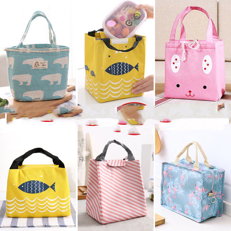 Baby products go out bag, hand-held small bag, cloth lunch box, Korean girl, junior high school student, handbag, girl's square