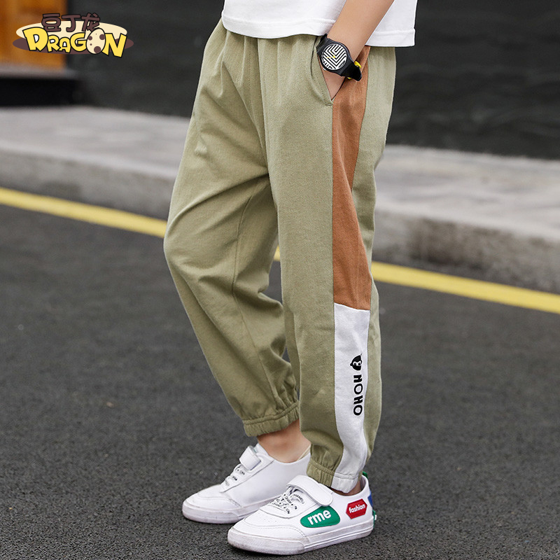 Chàng trai quần mùa hè quần mỏng ướt trong trẻ em lớn quần âu băng mỏng sweatpants bông childrens quần chống muỗi.