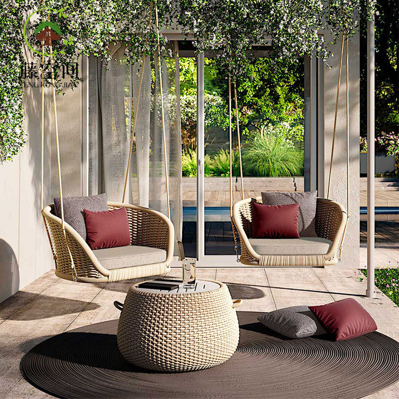 Balcony Hanging hanging hanging basket Red Outdoor Nordic Rocking Chair Courtyard Villa single vine choreography Nest Landing Casual