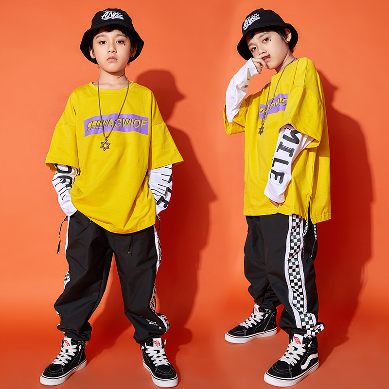 Boys hip-hop suit children's jazz dance costumes children's hip-hop costume performance clothes drum hiphop