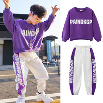 Childrens rack drugbeat out of suit CUHK Boy Tide Autumn Clothing Boy Handsome Suit Boy Street Dance Trend Hip Hop Costumes