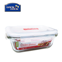 Lo clasp fresh box heat-resistant 400 degree glass lunch box LLG422 microwave oven bento box 380ML rectangular