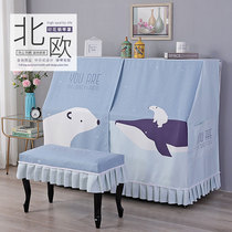Piano cover full cover piano half cover printed fabric piano cover dust cover Nordic piano towel cover piano stool cover
