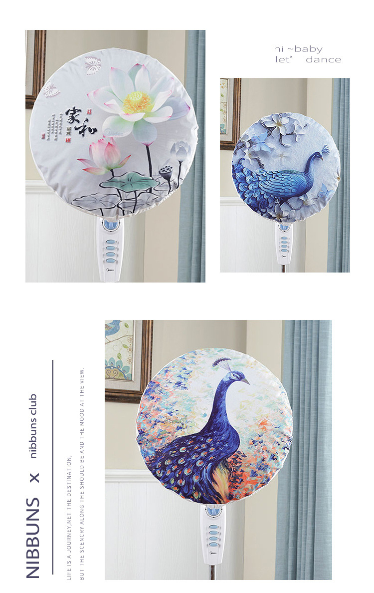 Cartoon desktop quạt quạt quạt đứng bao gồm tất cả các lớp bảo vệ bao gồm dọc tròn bụi bảo vệ bọc vải - Bảo vệ bụi bọc máy giặt cửa trên