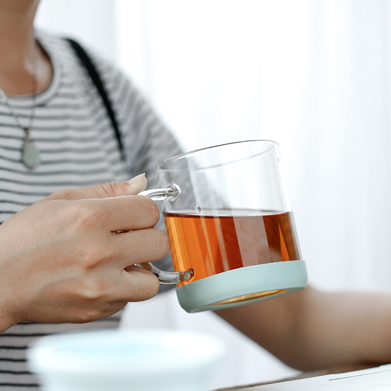 Tang s office of the heat - resistant glass keller cup tea tea cups with cover ceramic filter cup home