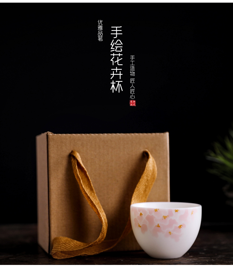 Don difference up biscuit firing hand - made ceramic cups sample tea cup dehua white porcelain personal thin foetus masters cup creative kung fu tea set