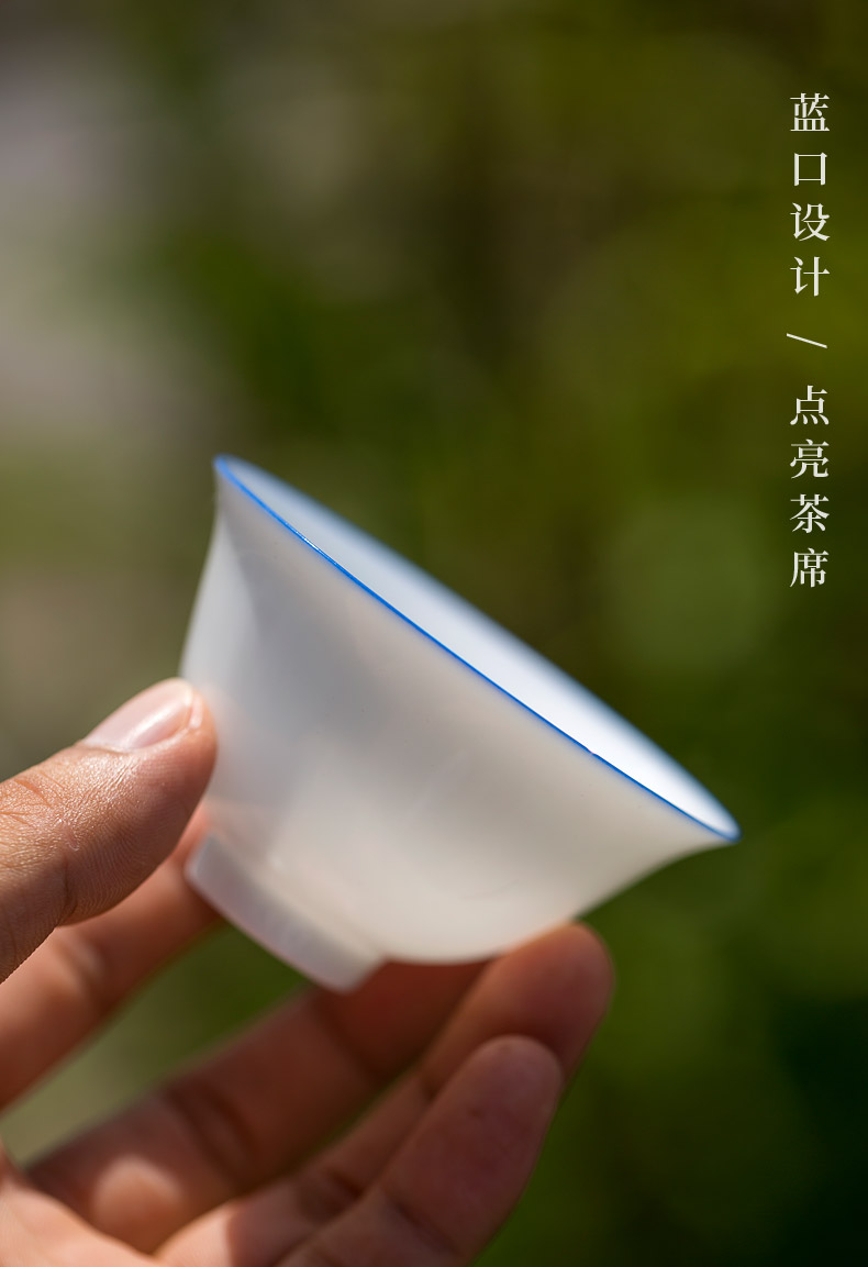 Don difference up thin body white porcelain cups large sweet white kung fu master cup single cup sample tea cup single ceramic kung fu tea set