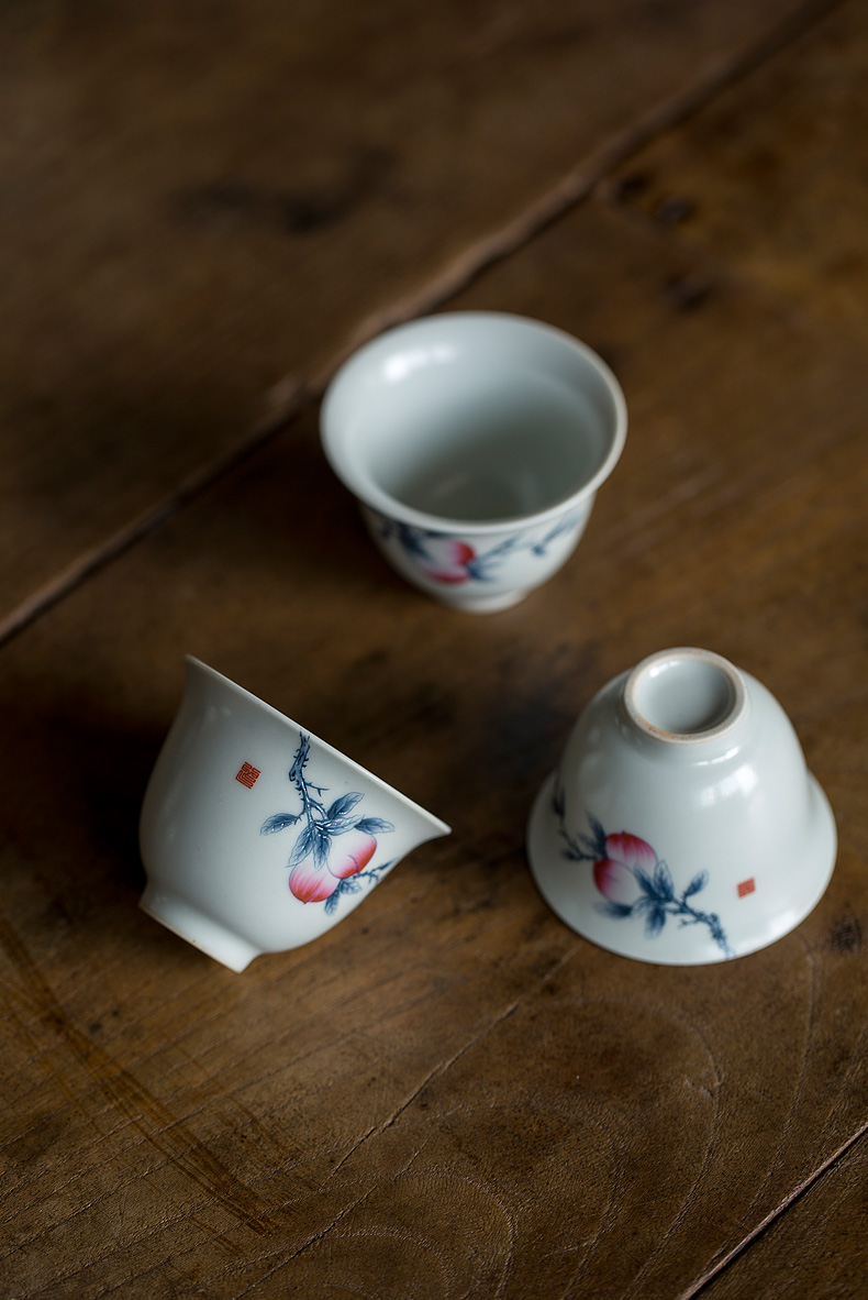 Tang s antique peach sample tea cup home master cup personal kung fu tea tea tea cup ceramic cup