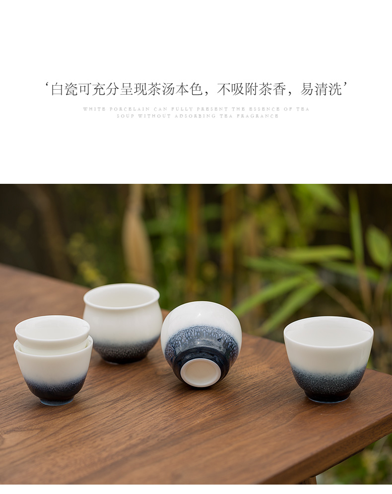 Don difference up master tea cup single CPU, private custom kung fu ceramic bowl with hand - made sample tea cup white porcelain cups