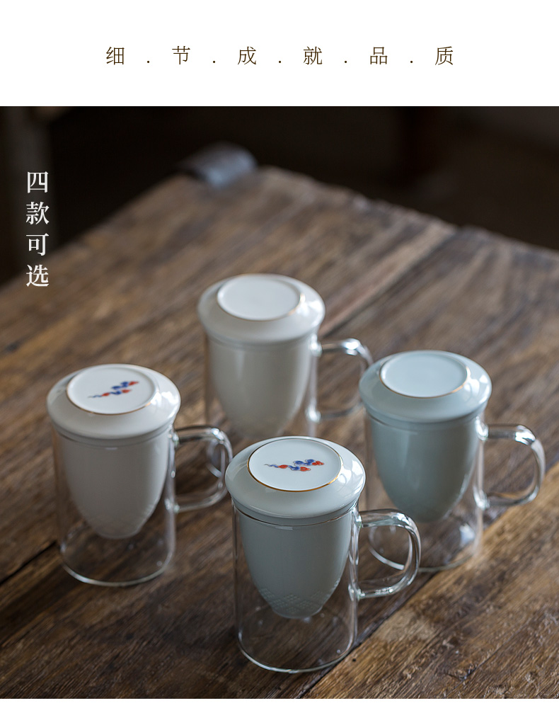 Tang s heat - resistant glass ceramic cups bladder mark cup with cover household glass filter glass office