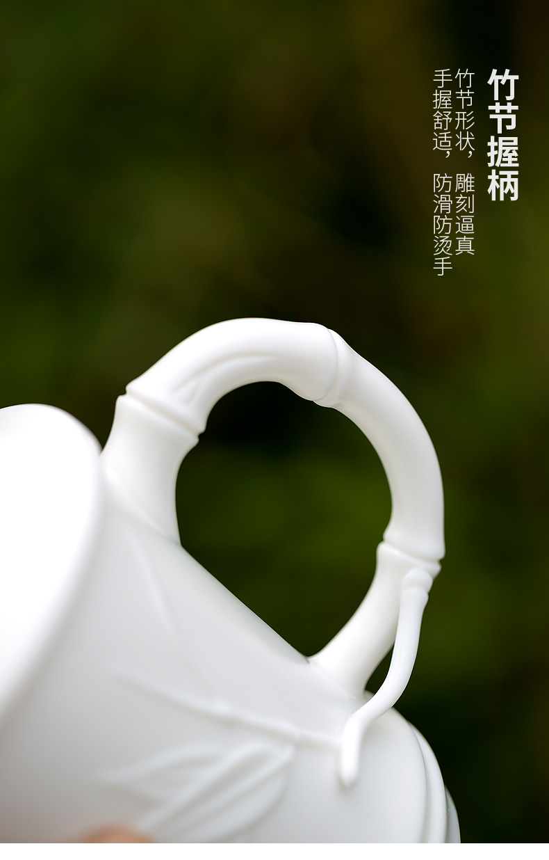 Tang's white porcelain cup with cover the tank filter glass ceramic checking large office led the boss make tea cup