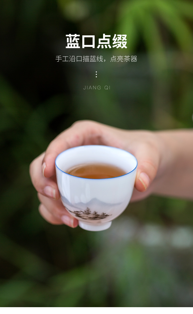 Don difference up sweet thin foetus hand - made dehua white porcelain cup tea service manual craft ceramic kung fu masters cup and cup