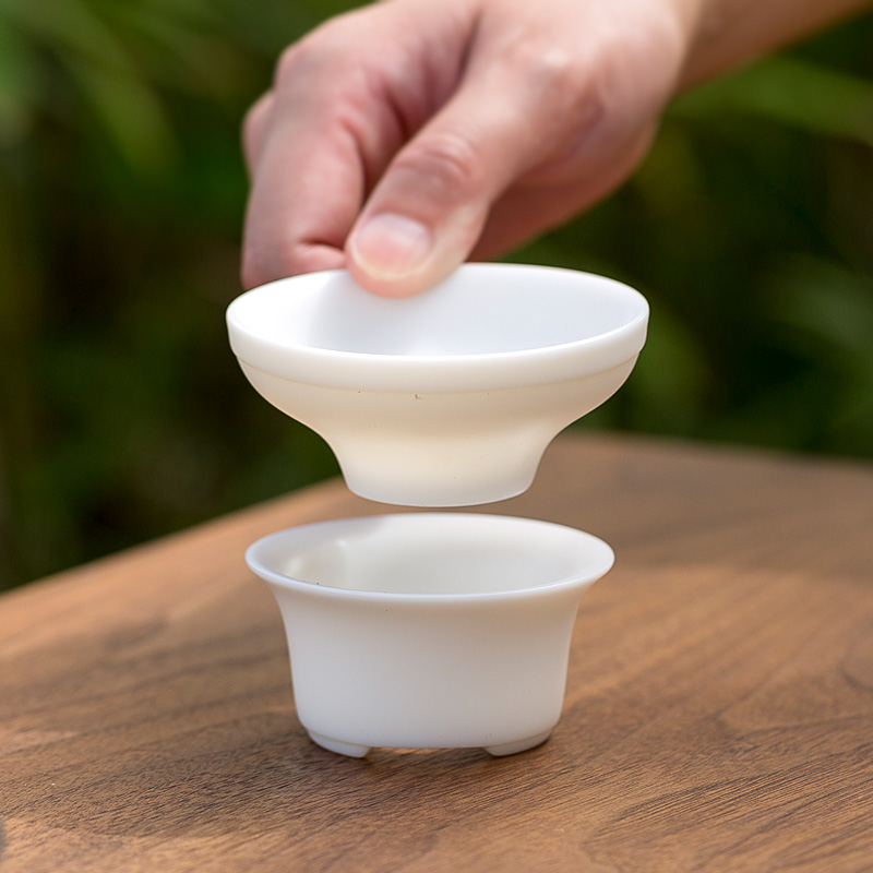 Don difference up suet jade biscuit firing white porcelain ceramic filter) tea tea accessories tea tea tea strainer screen pack