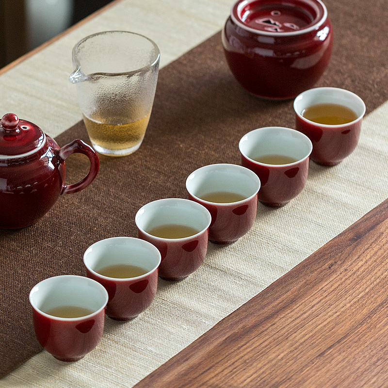 Don difference up ruby red glaze kung fu tea cups ceramic checking tea set small host household personal tea cup single cup of tea