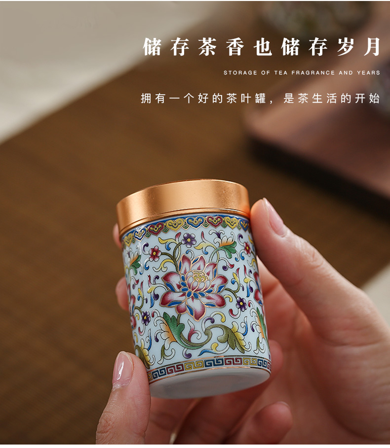 Don difference up 20 g a single small colored enamel small caddy fixings ceramics seal pot home portable storage POTS storage tank