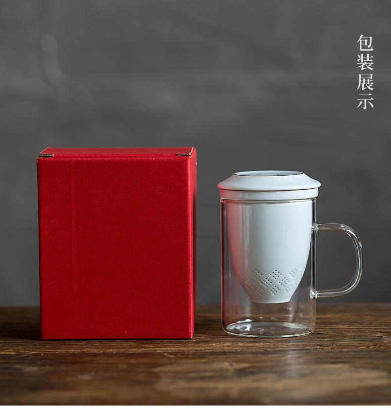 Tang s heat - resistant glass ceramic cups bladder mark cup with cover household glass filter glass office