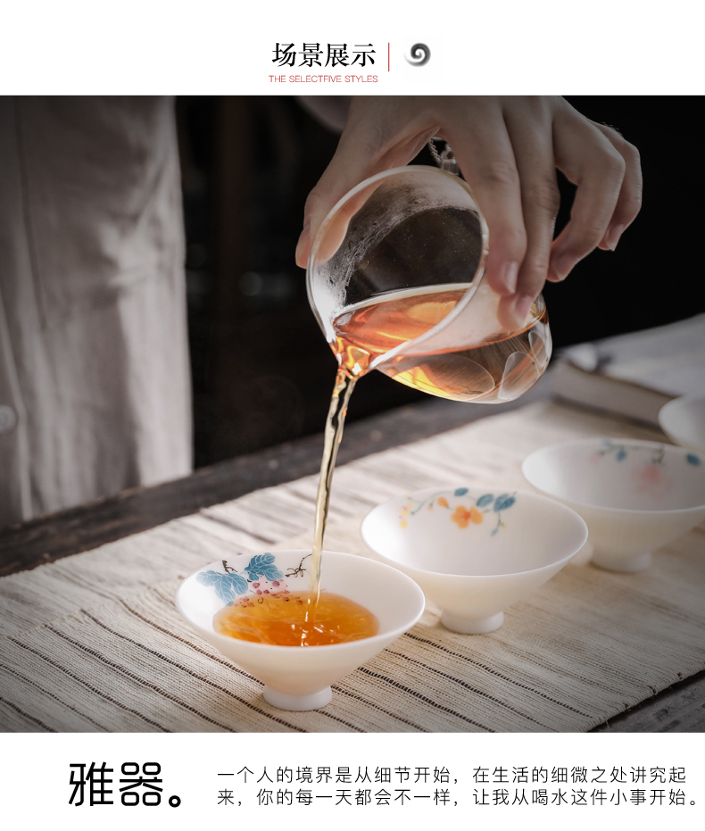 Tang s hand sample tea cup kung fu tea set ceramic cups white porcelain lotus hat cup personal single CPU master CPU