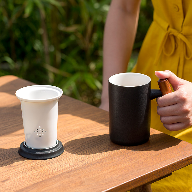 Tang s keller ceramic cup with cover separation of tea ultimately responds a cup of office home large capacity filter cups