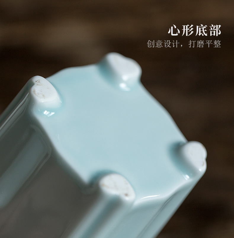 Don difference up pumpkin travel ceramic tea storehouse caddy fixings archaize shadow blue glaze with tin kwai kwai form small green POTS