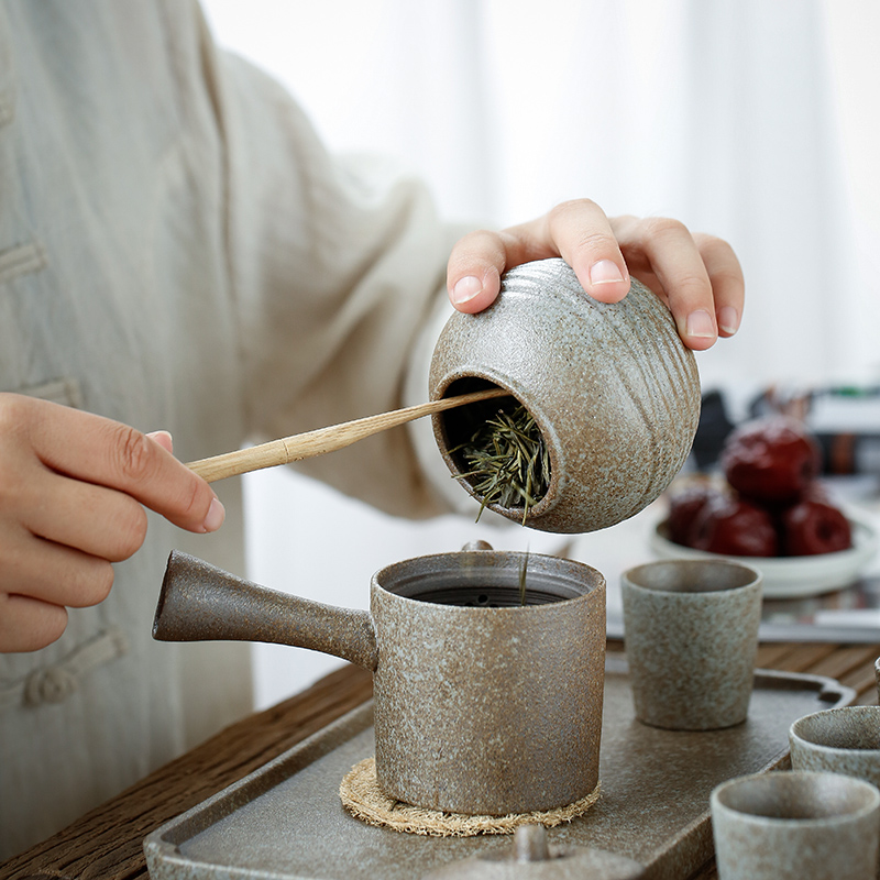 Don difference up Japanese kung fu tea set dry ceramic tea set home office set of coarse pottery side put the pot of tea set