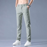 Мужские шелковые летние штаны, тонкий приталенный универсальный дышащий быстросохнущий комбинезон, свободный прямой крой
