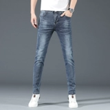 Демисезонные светлые эластичные штаны, джинсы, универсальные повседневные брюки, свободный прямой крой