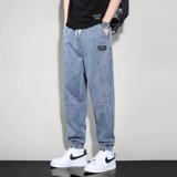 Джинсы, весенние штаны для отдыха, тренд сезона, свободный крой, на шнурках