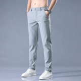 Мужские шелковые летние штаны, тонкий приталенный универсальный дышащий быстросохнущий комбинезон, свободный прямой крой