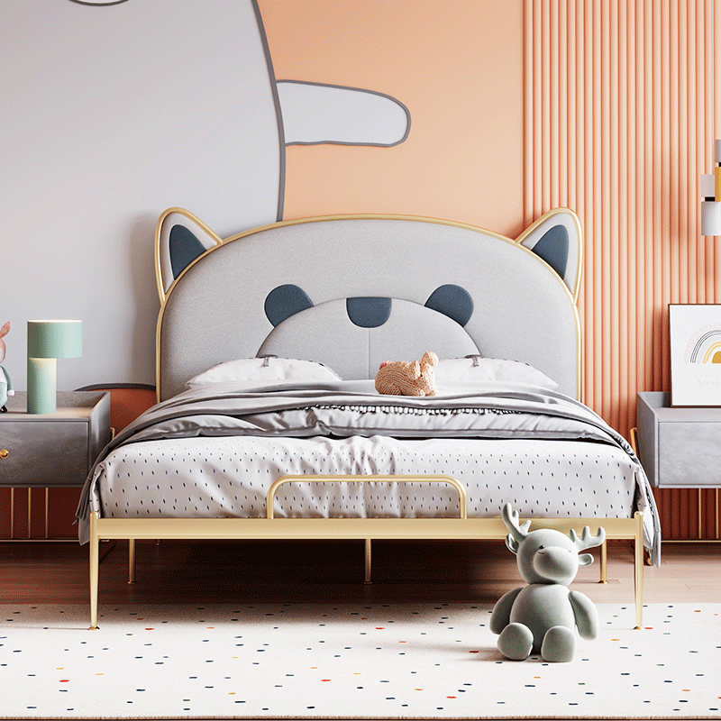 Nordic children's bed modern minimalist boy girl princess bed 1 5 m bedroom 1 2 single beds net red iron art bed