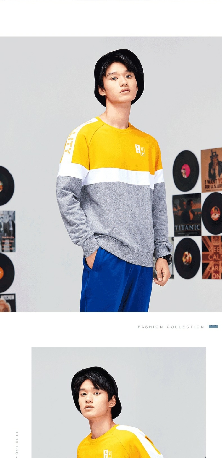 Áo len nam Xtep giản dị 2019 mùa thu áo len mới cho nam áo thun đơn giản đa năng - Thể thao lông cừu / jumper áo polo dài tay