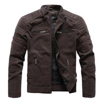 2021 New Men Winter Leather Jacket Casual Motorcycle Winter
