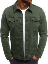 Mens jacket casual solid color lapel single-breasted jacket